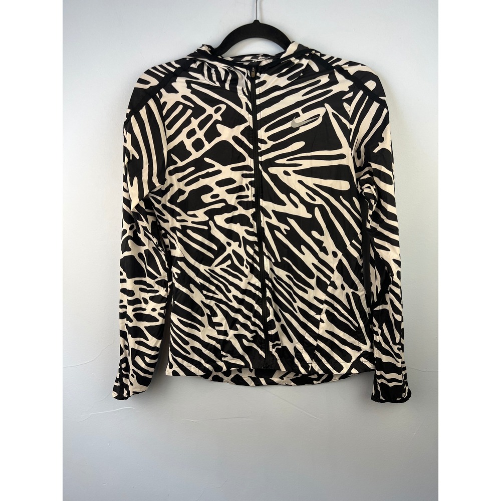 Nike Palm Impossibly Light Running Jacket SZS Black White Zebra Print